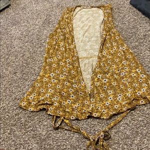 Yellow floral vest